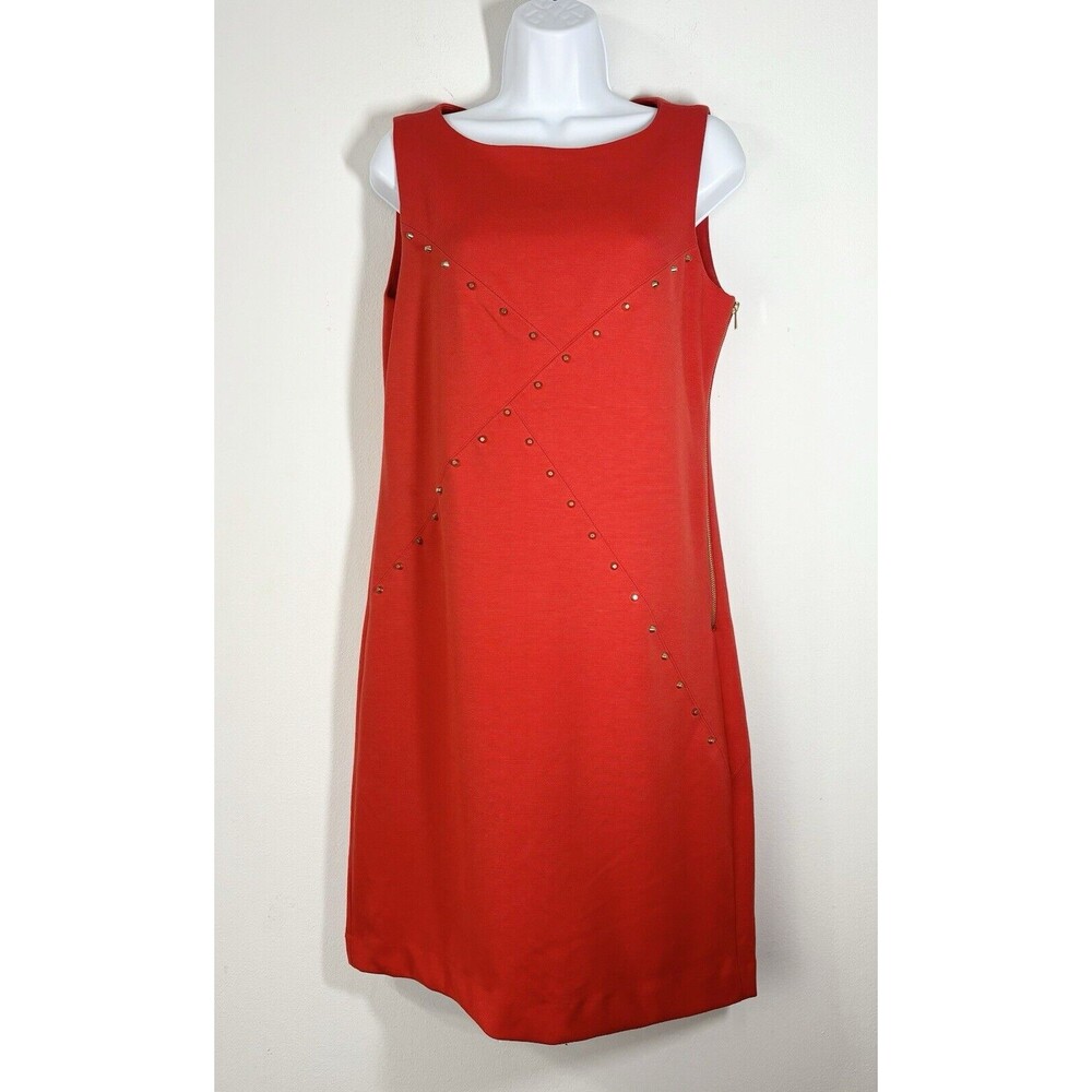 Premise Women’s Size 10 Sleeveless Studded Dress Side Zip Serene Red